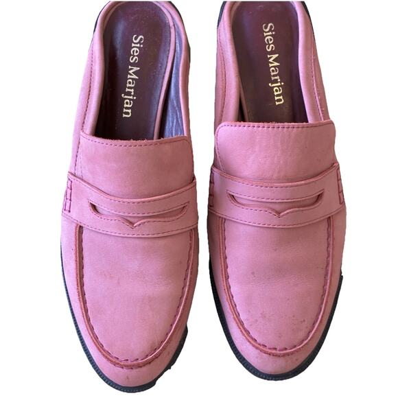 Sies Marjan Shoes - Sies Marjan Pink Suede Penny Loafer Mule Flats Slip On Designer Luxury Women 9